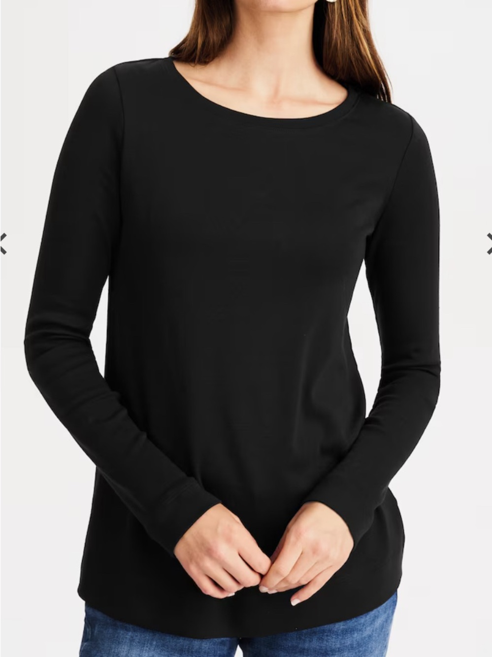 J Jill size Med long sleeves black top tee